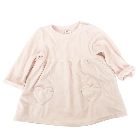 H&M Light Pink Heart Dress Sz 9-12M - Picture 5 of 5